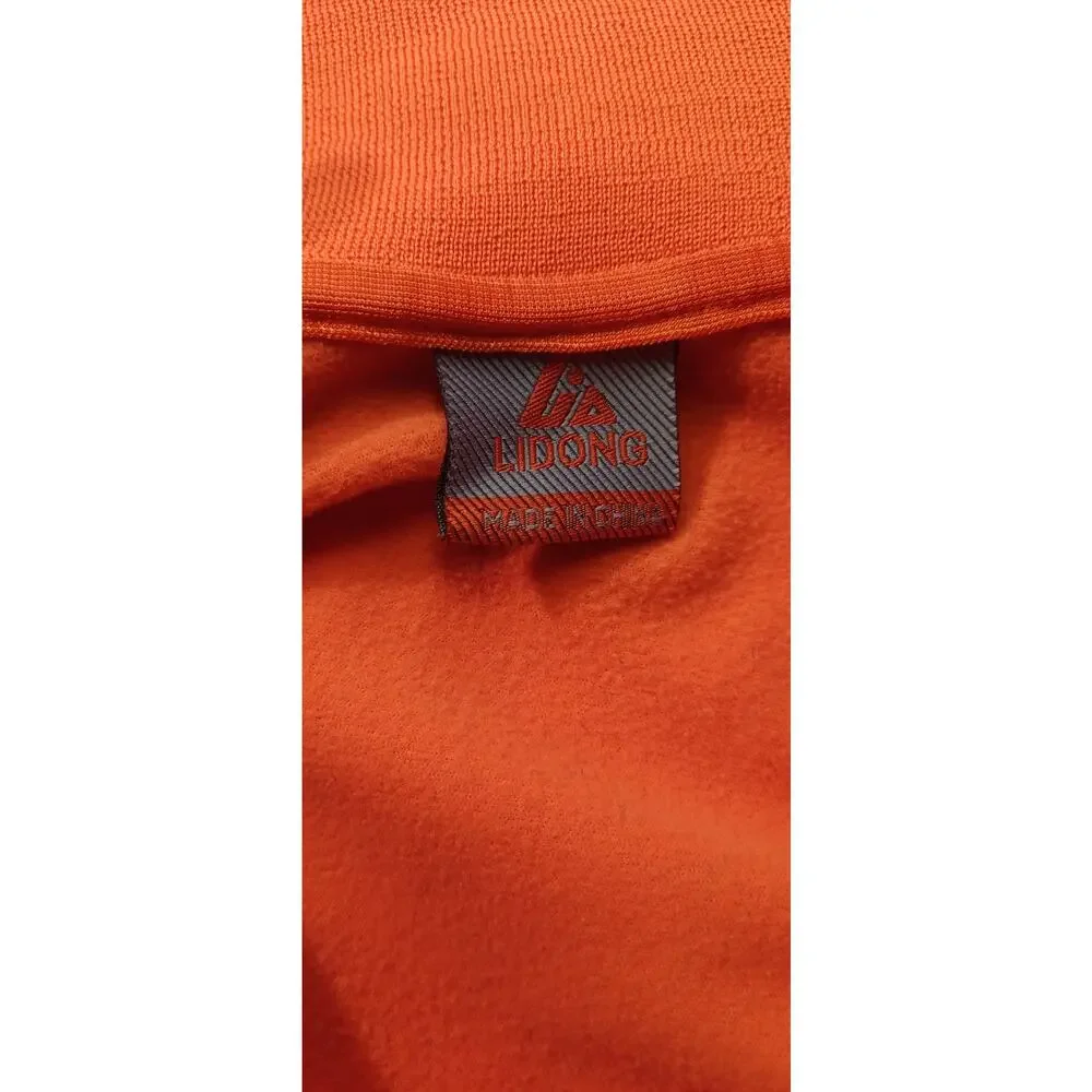 Lidong Men's 2XL Orange Activewear Jacket Full Zip Performance Fabric Sporty - Picture 5 of 7